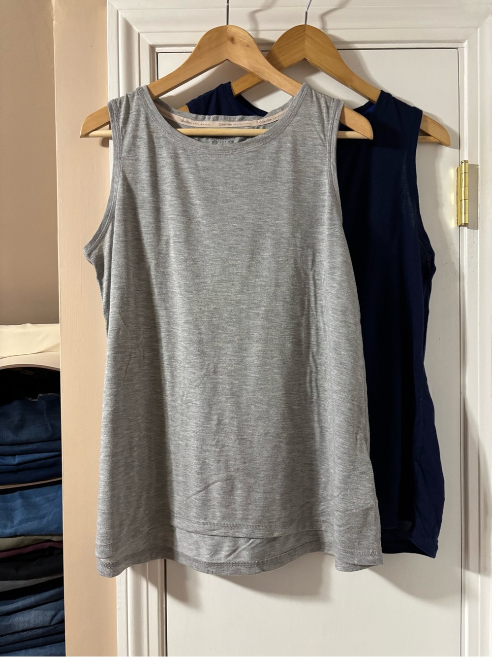 Calvin Klein Gray and Blue Women's sleeveless Tank Top